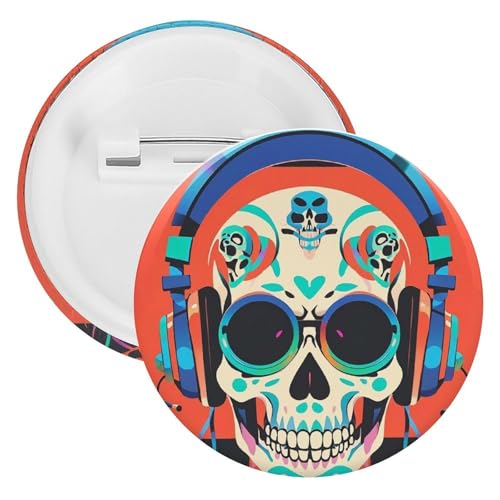 Broche écouteurs punk rock pour cadeau de fête - Lot de 20 badges artisanaux ronds en plastique