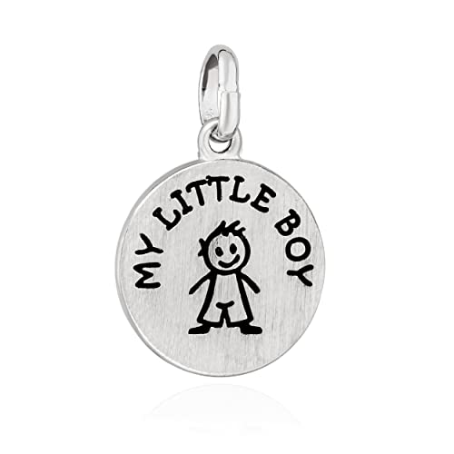 Pendentif My Little Boy NKlaus en argent 925 mat et laqué noir pour collier enfant