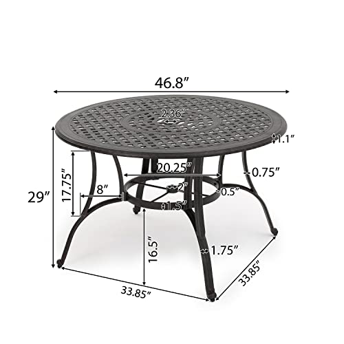 Christopher Knight Home Alfresco Outdoor Cast Aluminum Circular Dining Table, Bronze #TOP3