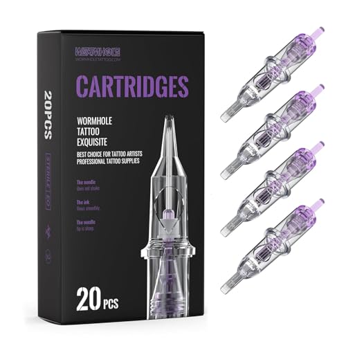 Wormhole Tattoo Cartridge Needles, 20pcs 7M1 Disposable Tattoo Ne...