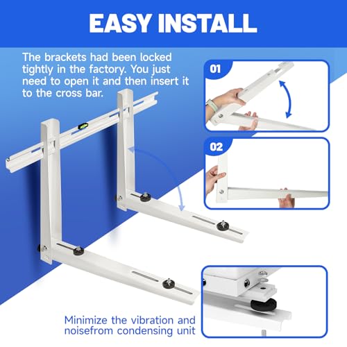 Mini Split Wall Mounting Bracket for Air Conditioner Heat Pump System Unit 9000-36000 BTU, Heavy Duty Foldable Support Bracket for for Ductless Mini Split, HVAC, Compressor by Maotong - Used condition - Image 5