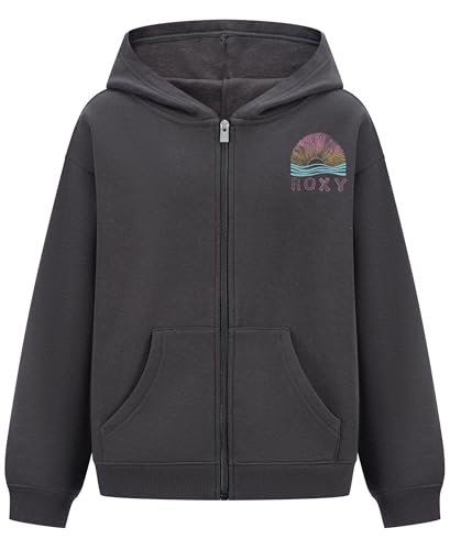 Roxy Girls' Full-Zip Fleece Hoodie Sweatshirt, Phantom...