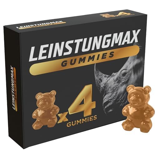 Leinstungmax Blaubeer-Gummibärchen Nahrungsergänzungsmittel mit Schwarzem Maca Pflanzenextrakten Zink und Vitaminen | 4 Gummibärchen Für aktive Männer