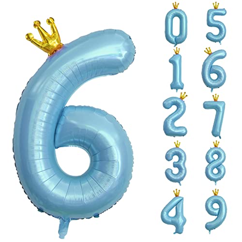 養楽堂 誕生日 数字バルーン 数字 王冠 40インチ 0-9 大きい 風船 セット バースデー パーティー デコレーション セット 飾り風船 パーティー お祝い 結婚式 記念日 お祝い 誕生日 飾り付け 子供 大人兼用 ブルー6