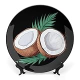 Plato decorativo de porcelana china con hojas de palma de coco, estilo vintage, platos artísticos de pared, decoración del hogar y cocina, 7 pulgadas