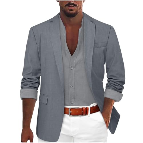 Men's Casual Blazer Lightweight Sports Coat for Men Open Front One Button Business Work Suit Jacket Slim Sports Coat