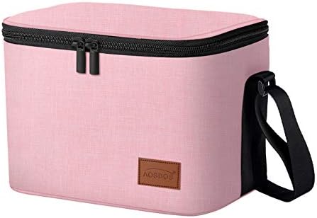 Aosbos Lunch Bag Insulated Cooler Tote Bag with Shoulder Strap Cooler Bag for Men Work Cool Bag Outdoor Picnic Water-Resistant Thermal Leak Proof 7.5L Black