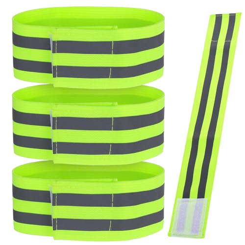 Image of 4 PcsReflective Armbands for Walking Accessories, Reflective Running Gear Women MenReflective Arm Bands Adults, Safety Elasticated High Vis Reflective Strips Straps for Cycling Running(31 x 5cm)