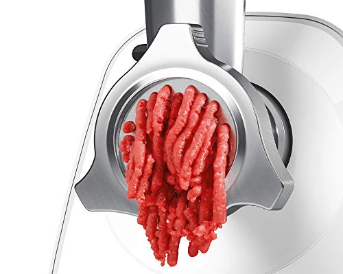 Bosch Fleischwolf SmartPower MFW2500W, elektrisch, klein, kompakt, einstufig, leistungsstark, 1 Edelstahl-Loch-Scheibe 3… – Bild 3