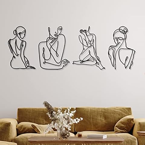Photect 4 Decoraciones de Arte de Pared de Metal Negras Cover