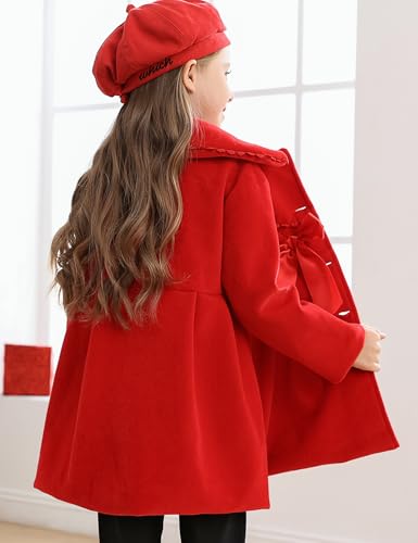 2-7T Toddler Girls Trench Coat Windbreaker Winter Warm Jacket Overcoat Cloak3