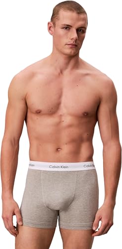 Calvin Klein Herren 3er Pack Boxershorts Trunks Unterwäsche, Mehrfarbig (Black/White/Grey Heather), L 2