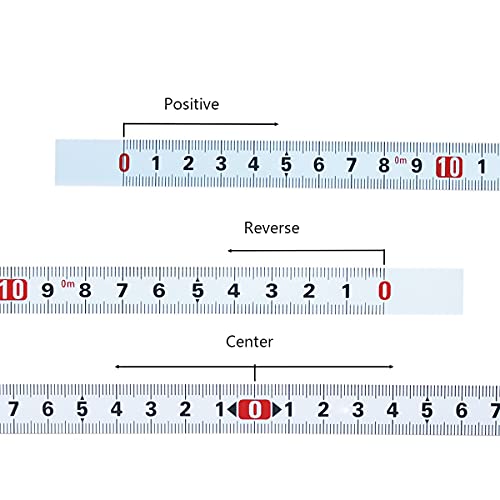 Carbon Steel Self Adhesive Measure Tape, 13mm Width White Metric Scale Miter Track Tape, Scale Ruler Tape (Left to Right), 4M Length, 1 Pcs
