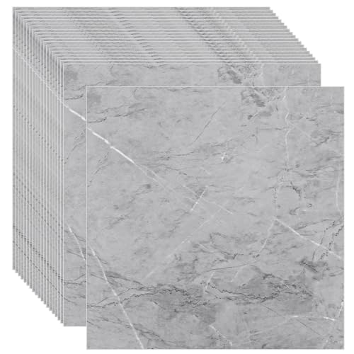 CYEER 20 suelos de PVC autoadhesivos, 2,5 mm, 30 x 30 cm, suelo de vinilo autoadhesivo, para cocina, salón, baño (gris)
