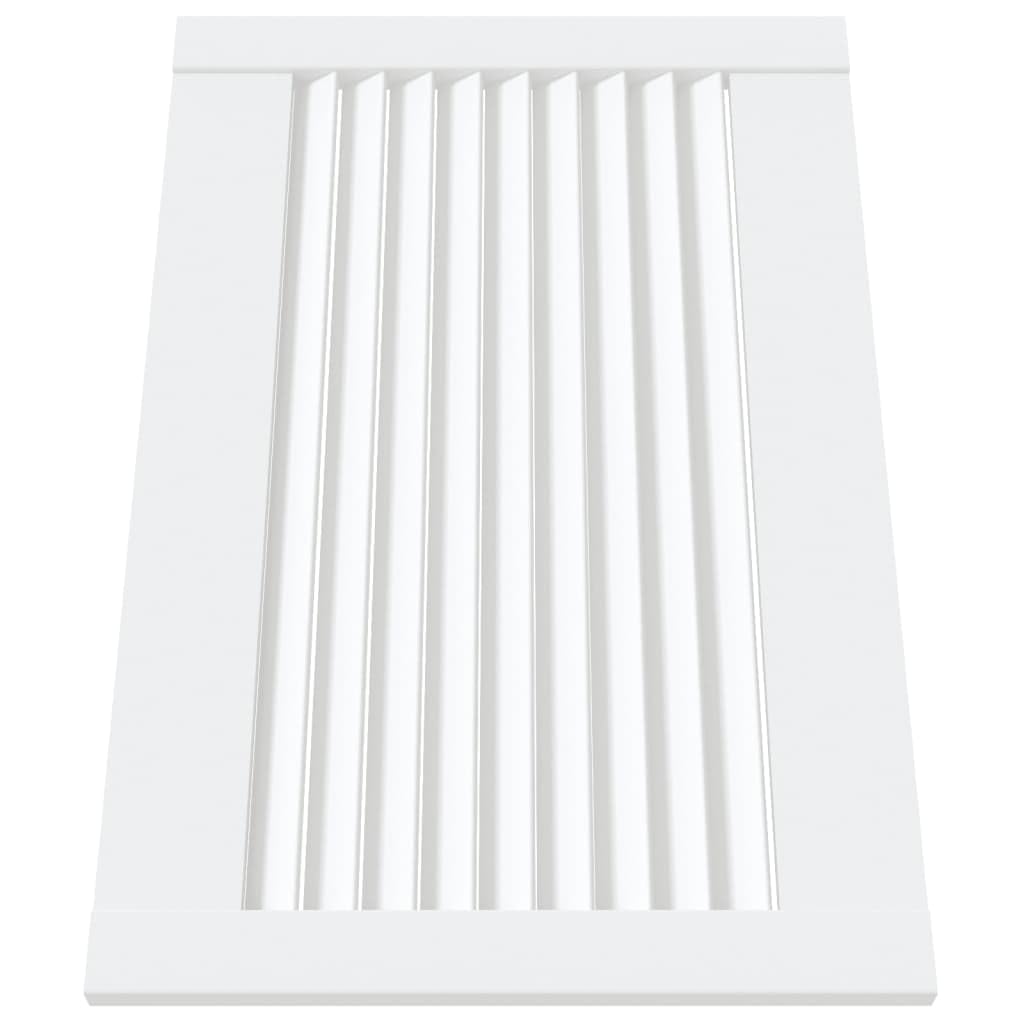 Schranktüren Lamellen-Design aus massivem Kiefernholz Weiß 39,5x59,4 cm 4 Stück Möbeltür Ersatzteil für Küchenfront Kleiderschrank Bad Wohnzimmer mit Luftzirkulation und Verkleidung