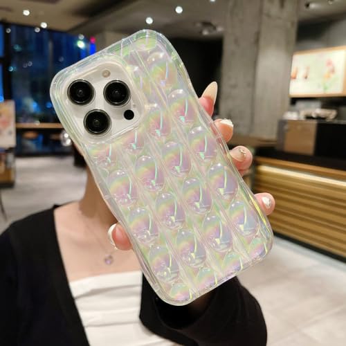 Coque souple iPhone 12 avec placage coloré 3D et dos arc-en-ciel