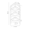 [en.casa] Scaffale Angolare da Terra Mobile Basso a 3 Ripiani in Bambù con Bordi Alti Frontali Decorativi Effetto Rattan Angoliera per Soggiorno Ingresso Bagno Cucina 80x23x23 cm Nero/Naturale #1