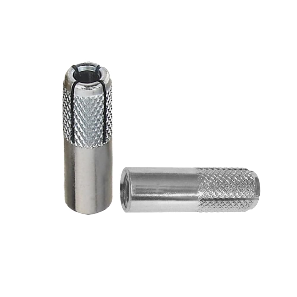 Drop In Anchors - 10X40mm, Pack of 50, for Concrete, Brick, Drywall, Wood, Plaster, Tile, Paneling, Curtain Rods, Lamps, and More