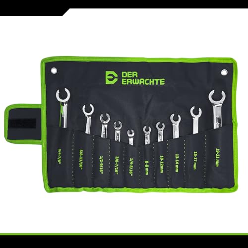 Image of Der Erwachte Flare Nut Wrench Set, Standard & Metric, 10-Piece