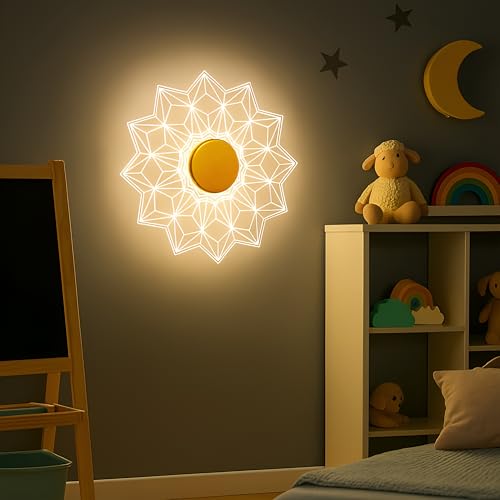 Image of Lamp master Luxury Diamond 3-Color LED Wall & Ceiling Light | Geometric Acrylic Lamp with Antique Gold Finish | Home Decorative Light, Modern Interiors Wall lamp for Living Room, Bedroom, Bedside