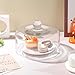 twakutwaku Handmade Sturdy Glass Cake Dome, Cake Cover Lid, Cake Stand Topper, Glass Dome Cloche, Glasss Cloche (clear, 8