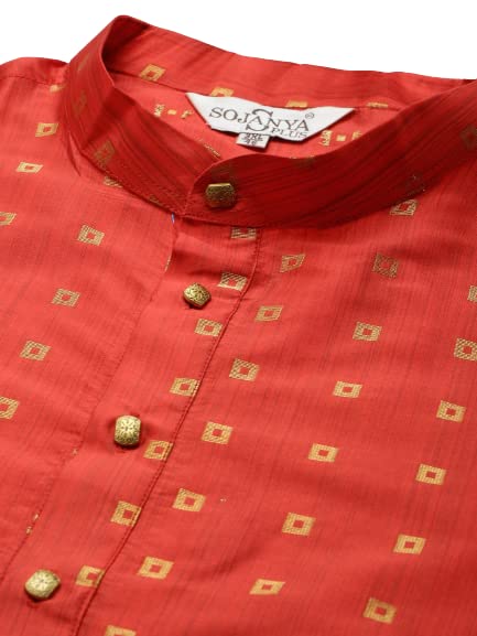 Image of SOJANYA (Since 1958, Men's Silk Blend Grey Kurta Pyjama & Silk Blend Jacket Combo