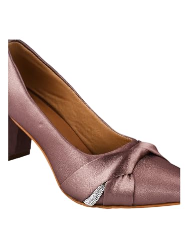 Image of TRYME Chunky Heel Bellies Women's Fashion Pointed Block Heel Pump Shoes for Party and Formal Occasions