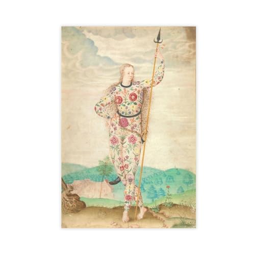 Poster Celtic Warrior Jacques Le Moyne impression toile haute définition pour décoration raffinée