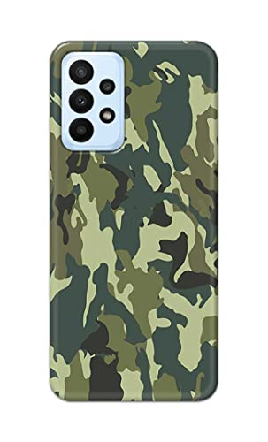 Image of Printed Hard Back Cover Case for Samsung Galaxy A23 4G | Samsung Galaxy A23 5G Back Cover (Green Army Camouflage) -1803