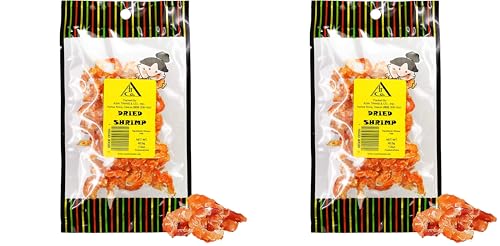 Asia Trans Dried Louisiana Large Shrimp - Hawaiian Favorite - Fresh-Caught & Dehydrated for Snacks, Asian Seafood Salad, Pad Thai, or Soup (Pack of 2)