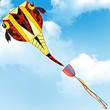 Kite Giant 3D Tadpole Frameless Soft Parafoil Kites for Kids 4-8 Adults Easy Flyer Kite for Beach Park Garden Playground with 50m Line and Kite Tail