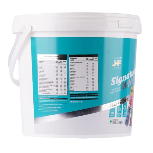 Image of HF Series Signature Whey protein|With added EAA and Glutamine|125 SERVINGS|Build Lean and Bigger Muscles|4Kg (HEAVEN DELIGHT)