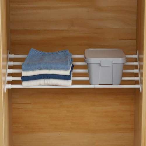 FIRJOY Expandable Wall-Mounted Closet Shelf Organizer, Adjustable...
