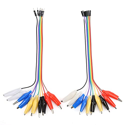 QANYEGN Crocodile Clip to Jump Wire, Jumper Breadboard Test Lead Cable, Male Female Circuit Projects Breadboard Wire for Replacement
