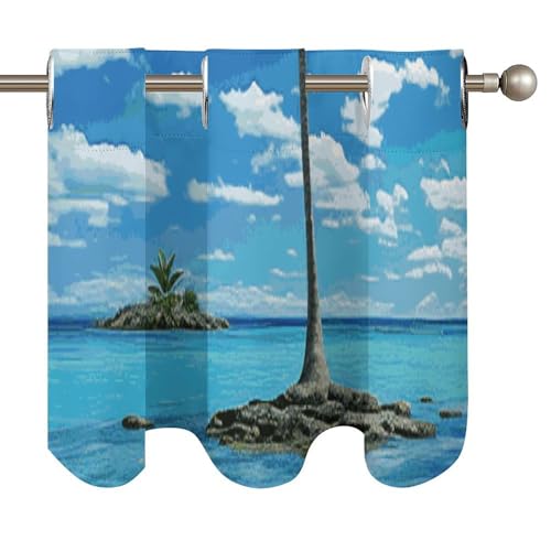 Rideau occultant passe tringle isolant thermique palmier plage - 6
