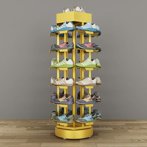 Étagère à chaussures rotative à 6 niveaux meuble rond multifonction