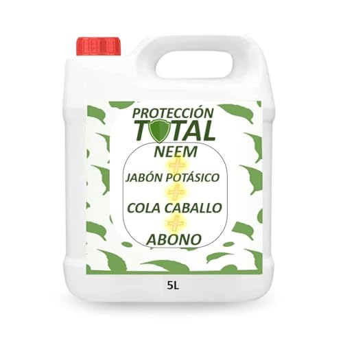 PLANTAWA Protección Total 5L Jabón Potásico + Aceite de Neem + Cola de Caballo + Abono | Solución Integral | Aplicación Sencilla y Versátil | Máxima Eficacia