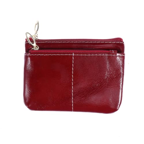 Vintage Zipper Wallet for Women Dual Coin Purse with Key Ring Stylish Handbag for Cards Cash Brown Oil Wax Leather Large Capacity for Daily Use Special Occasions