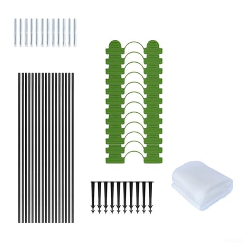 ZMdooreasy Aros de invernadero desmontables hechos con fuertes estacas de fibra de vidrio para protección de plantas, cubiertas de tela de apoyo para evitar daños por heladas e intrusión de insectos