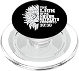 The Lion in Me Never Retreats Proverbs PopSockets MagSafe PopGrip for iPhone