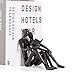 Ambipolar Romantic Reading Couple Bookshelf Decor, Cast Iron Bookend, Aesthetic Room Decor, Office Desk Decor, Home Decorative Bookend for Heavy Books, Satin Black