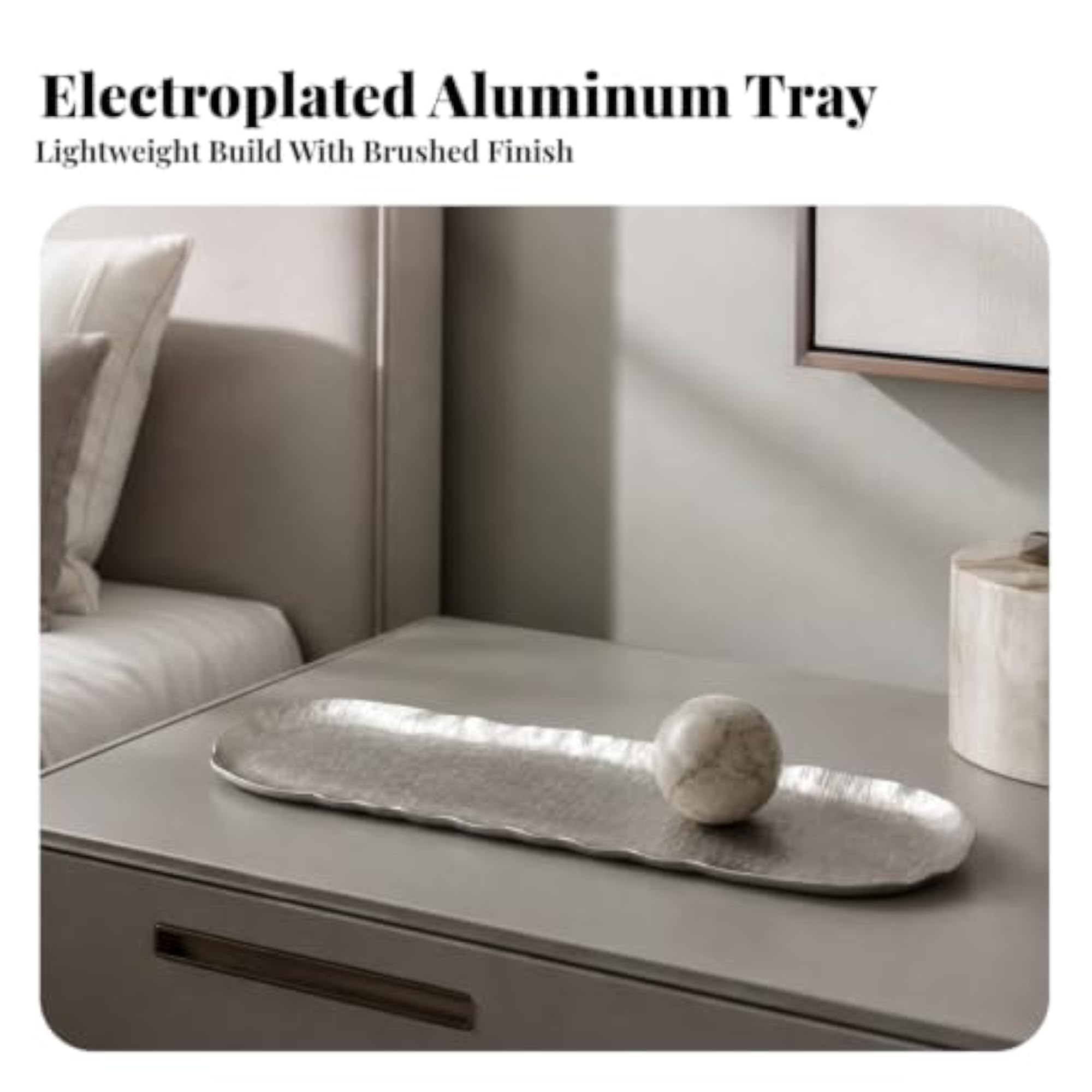 Lightweight Textured Aluminum Catchall Tray, Rose Gold