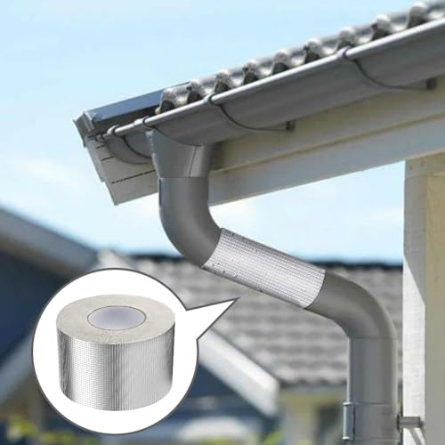 Riisoyu Wasserdichtes Butylband, 5m x 10cm Silber Aluminium Klebeband Reparatur Dichtband Selbstklebend Butyl Aluminiumfolie Tape Starkes Panzertape Alufolie Alu Folie Dichtungsbänder Reperaturband