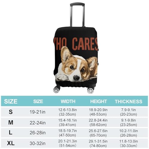 Corgi Dog Who Cares Luggage Covers Washable Travel Suitcase Cover Elastic Baggage Protector2