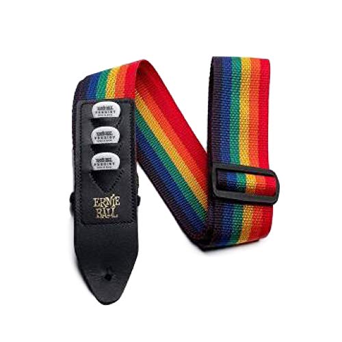 Ernie Ball Alça de guitarra Pickholder Polypro, arco-íris (P04188)
