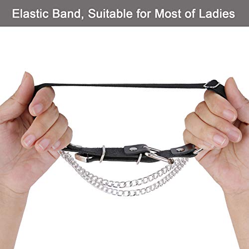Adjustable Leg Garter with Chains, Elastic Punk Thigh Garters for Women, 1 Pair3