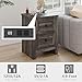 LUXOAK 5-Piece Farmhouse Bedroom Set, 1 X Queen Size Bed Frame, 1 X 5 Drawer Dresser, 1 X Wood Rustic 6 Drawer Storage Dresser, Nightstand Set of 2 with Charging Station, Bedroom Furniture Set, Grey