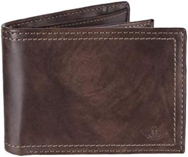 Dockers Men's Leather Traveler Wallet, Brown, One Size