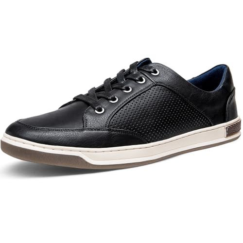 Jousen Men's Sneakers Classic Retro Casual Shoes for Men Breathable Business Dress Sneaker (A81Q07 Black 10.5)