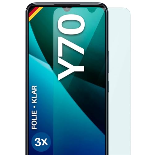 moex FlexProtect Schutzfolie für vivo Y70 Bildschirmschutz Folie Ultra-klar HD 0,2 mm kompatibel mit jeder Hülle, Anbringen ohne Blasen, Handyfolie Extra Kratzfest, 3 Stück